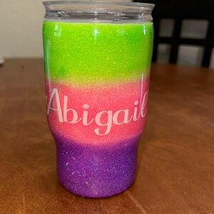 AB-22 “Abigail” Tumbler, Ombre Glitter, Pink, Purple Green